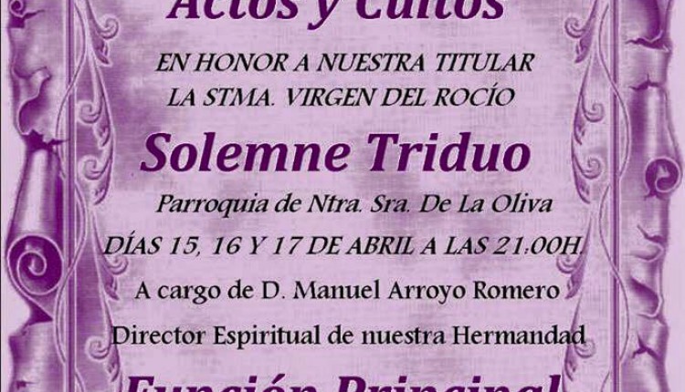 Hermandad de Lebrija – Solemne Triduo 2015