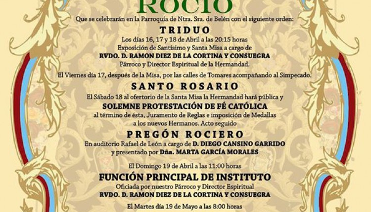 Hermandad de Tomares – Solemne Triduo 2015 y Pregón