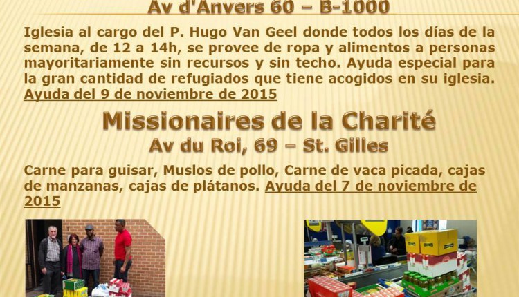 Hermandad de Bruselas – Dossier de caridad octubre-noviembre 2015