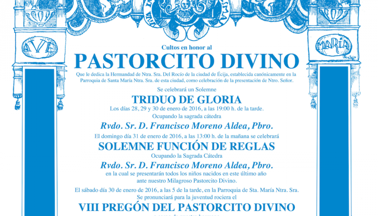 Hermandad de Écija – Triduo de Gloria en Honor del Pastorcito