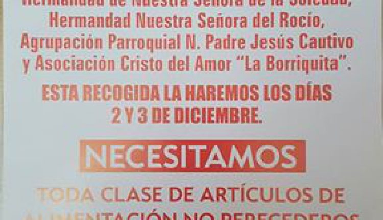 Hermandad de Pilas – Recogida de alimentos para Caritas