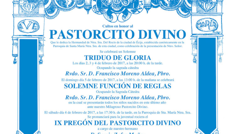 Hermandad de Écija – Cultos en Honor del Divino Pastorcito