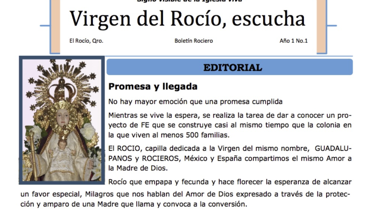 La Virgen del Rocío en Méjico – Boletín Rociero