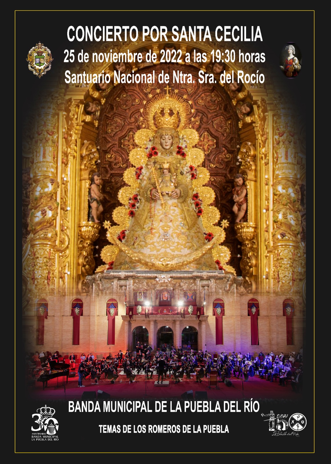 Concierto de Santa Cecilia el viernes 25 de noviembre 2022 en el Santuario  del Rocío 
