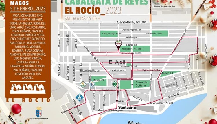 Cabalgata de los Reyes Magos en el Rocío y Almonte 2023 y Visita al Santuario