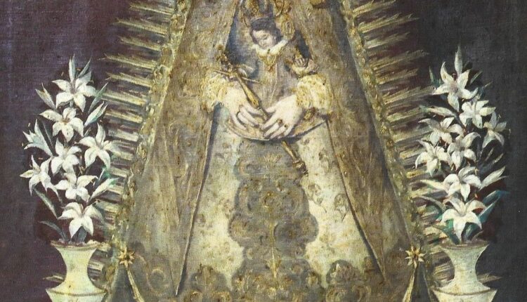 La Virgen del Rocío en una pintura de 1875 por Javier Coronel