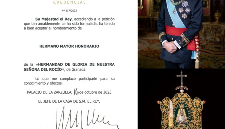El Rey, Hermano Mayor Honorario del Rocío de Granada.
