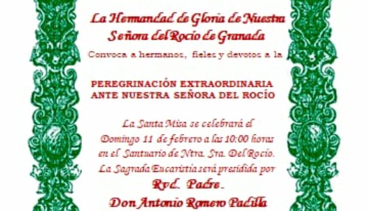 Hermandad de Granada – Actos a celebrar durante la Peregrinación anual 2024