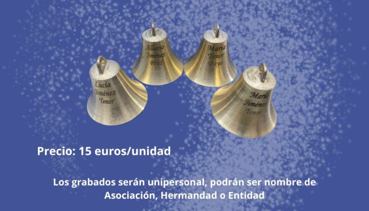 Hermandad de Mairena del Alcor – Campanitas con el nombre grabado para el cajón de la carreta