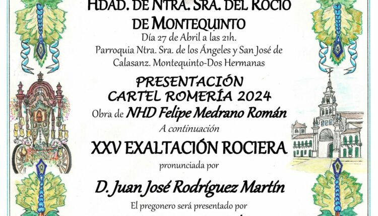 Hermandad de Montequinto – Cultos y Pregón a celebrar para el Rocio 2024