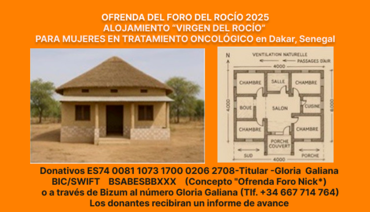 OFRENDA DEL FORO 2025 – Alojamiento «Virgen del Rocío» para mujeres en tratamiento oncológico en  Dakar, Senegal