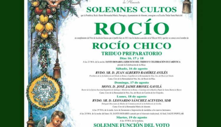 Rocío Chico 2025 – Solemne voto que el pueblo de Almonte hace en 1813 en acción de gracias a su Patrona.