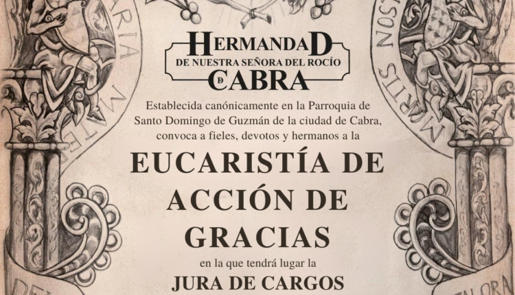 Hermandad de Cabra – Eucaristía de Acción de Gracias y Jura de Cargos de la nueva Junta de Gobierno