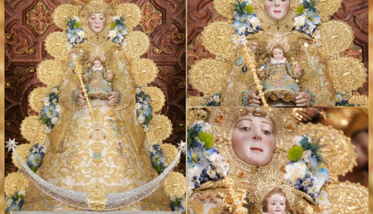 La Virgen del Rocío amanece vestida de Pureza y Gracia en vísperas de la festividad de la Inmaculada Concepción 2025