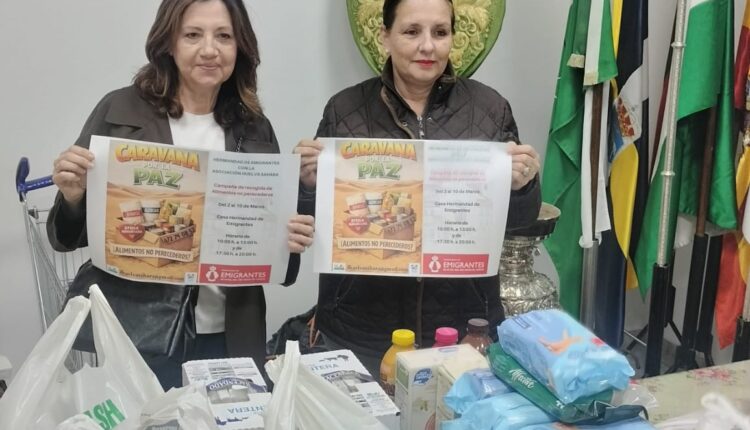 Emigrantes entrega las donaciones recogidas para «Caravana por la Paz 2026»
