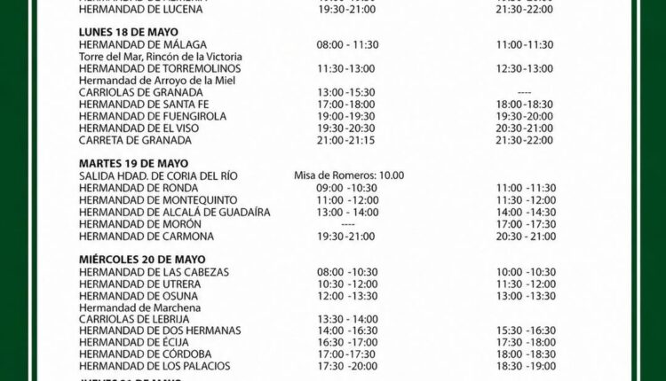 Paso de Hermandades del Rocío por Coria del Río 2026