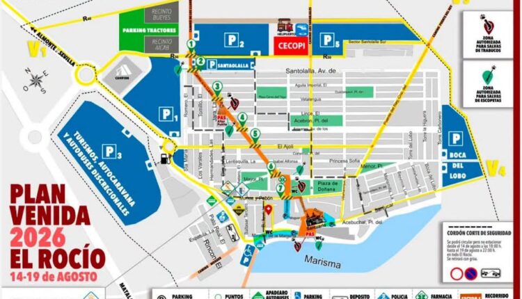 Venida de la Virgen del Rocío 2026 – Bando Municipal, Aparcamientos y Cortes de carretera